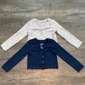Jumping Beans Size 4 BUNDLE (2) Lettuce Edge Long Sleeve Cardigans